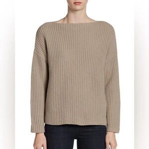 VINCE Textured Knit Neutral Tan Yak Wool Sweater S